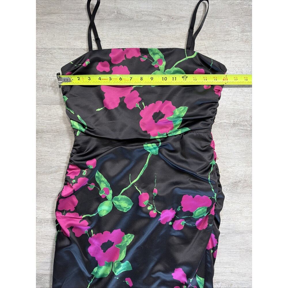 NWT Milly Stain Floral Midi Dress Strap Size 4 Slit, zip adjustable Straight nk - Picture 3 of 9